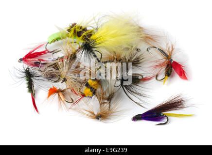 Fly fishing lures Stock Photo