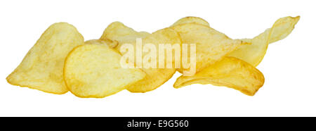 Potato chips isolated on white  background Stock Photo