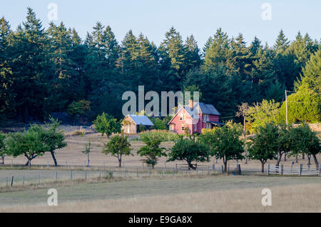 Farm house, Ruckle Provincial Park, Salt Spring Island, British Columbia, Canada Stock Photo