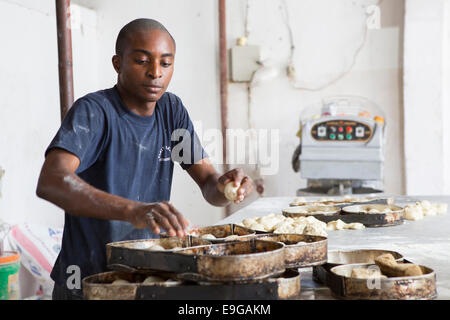 Commercial bakery in Dar es Salaam, Tanzania, East Africa. Stock Photo