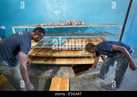 Commercial bakery in Dar es Salaam, Tanzania, East Africa. Stock Photo