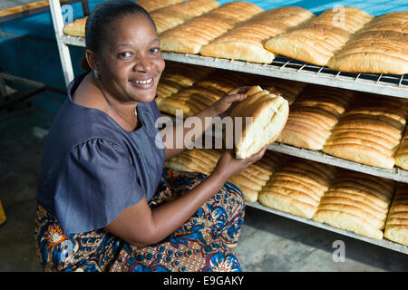 Commercial bakery in Dar es Salaam, Tanzania, East Africa. Stock Photo