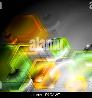 Bright geometrical elements on the dark background Stock Photo