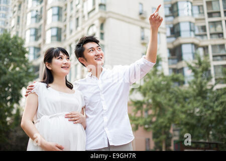 Pregnant woman and her husband Stock Photo