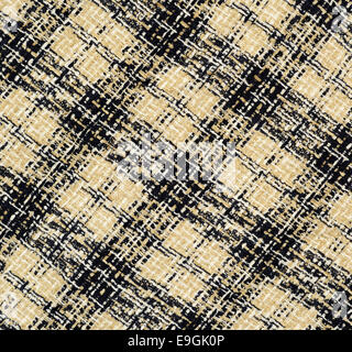 Beige and blue checkered fabric for background Stock Photo