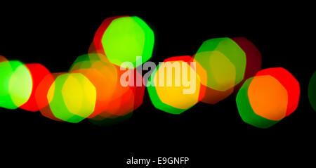Abstract bokeh background with multi-colored lights of garland Stock Photo