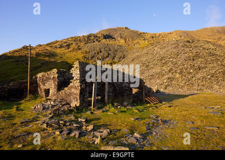Remains of Saddlestone slate quarry, Old Man of Coniston, Lake District, Cumbria UK Stock Photo