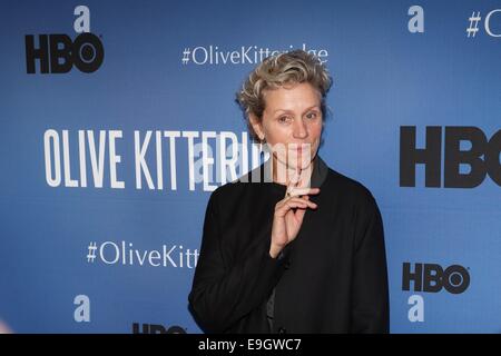 New York, NY, USA. 27th Oct, 2014. Frances McDormand at arrivals for OLIVE KITTERIDGE Premiere, The School of Visual Arts (SVA) Theatre, New York, NY October 27, 2014. Credit:  Jason Smith/Everett Collection/Alamy Live News Stock Photo