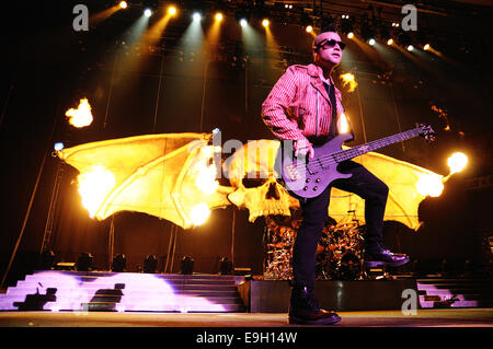 BARCELONA, SPAIN - NOV 25: Avenged Sevenfold, famous heavy metal band with over 15 million fans on Facebook. Stock Photo