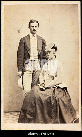 Portrett av Alexander Kielland og Beate Ramsland som nyforlovede, ca 1870 Stock Photo