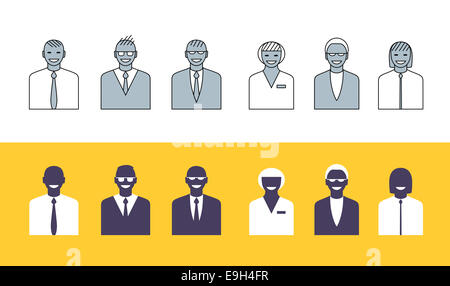 Business people simple avatars collection Stock Photo