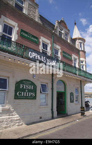 The Parade Fish and Chips Restaurant Swanage Dorset England Stock Photo