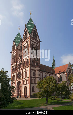 Herz Jesu-Kirche, or Sacred Heart Church, built in the style of Historicism, consecrated in 1897, Freiburg, Baden-Württemberg Stock Photo