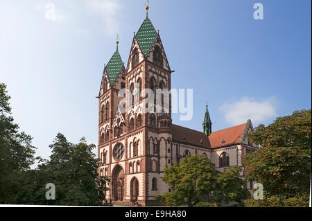 Herz Jesu-Kirche, or Sacred Heart Church, built in the style of Historicism, consecrated in 1897, Freiburg, Baden-Württemberg Stock Photo