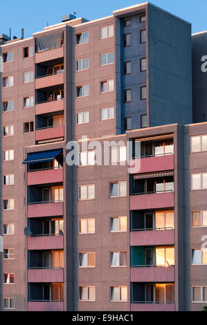 Residential high-rise building, block of flats, Fulda, Hesse, Germany Stock Photo