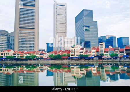 Singapore Boat quay Stock Photo