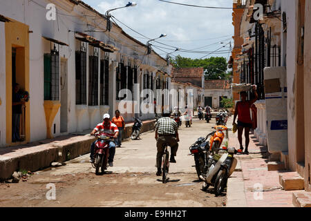 Street scene in Santa Cruz de Mompox, Colombia Stock Photo