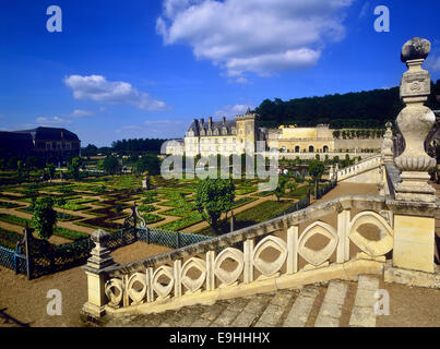 123456 CHÂTEAU AND GARDENS OF VILLANDRY, Centre Val de Loire region. France Stock Photo