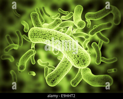 Close up of large group of bacteria cells. Health and medical background Stock Photo