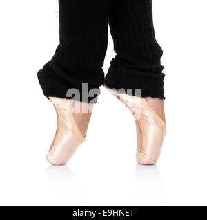 Ballet dancer posing en pointe Stock Photo