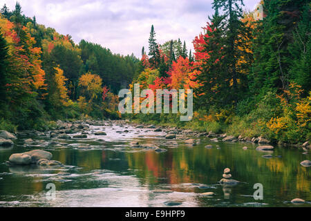 Autumn colors  in Adirondacks State Park, close to Lake Placid in the northern part of New York State, USA Stock Photo