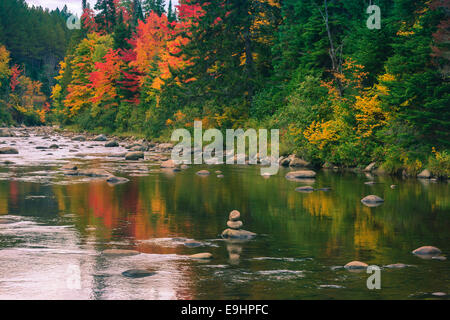 Autumn colors  in Adirondacks State Park, close to Lake Placid in the northern part of New York State, USA Stock Photo