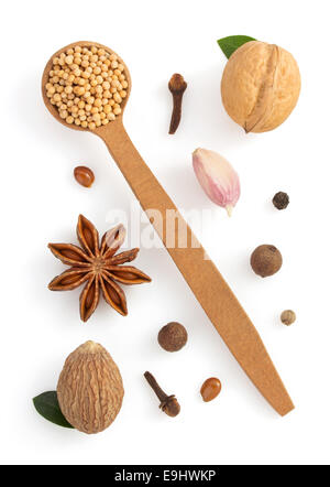 herbs and spices isolated on white background Stock Photo