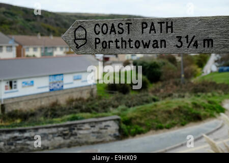 Coastal Path sign in Portreath, Cornwall