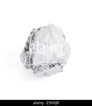 crumpled paper ball isolated on white background Stock Photo