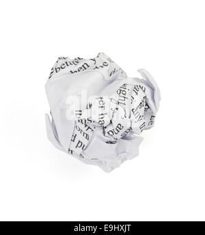 crumpled paper ball isolated on white background Stock Photo