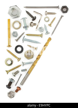 bolt and nut tools isolated on white background Stock Photo - Alamy