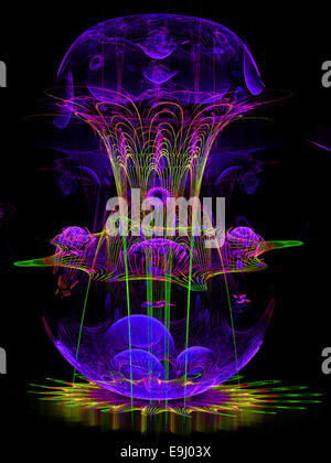 Abstract fantasy fractal digital illustration with a lot of concepts and metaphors Stock Photo