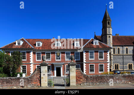 Sarum College buildings, Cathedral Close, 13th Century Salisbury Cathedral, Salisbury City, Wiltshire County, England, UK Stock Photo