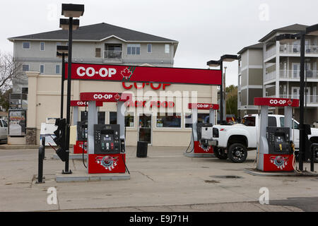 co-op gas self service station Saskatchewan Canada Stock Photo