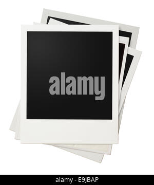 polaroid photo frames stack isolated Stock Photo