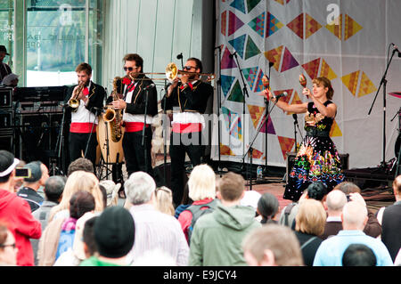 Pop Concert, 'Viva Victoria' Multicultural Festival, Federation Square, Melbourne, Victoria, Australia Stock Photo