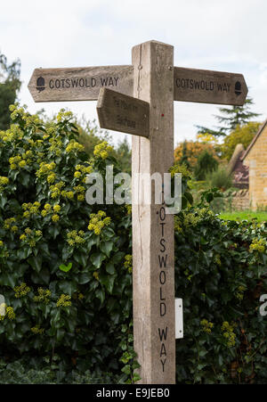 Cotswold Way signpost in Cotswolds Stock Photo