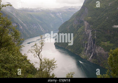 View over Geiranger fjord, western Norway Stock Photo