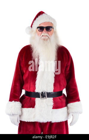 Santa Claus wears black sunglasses Stock Photo