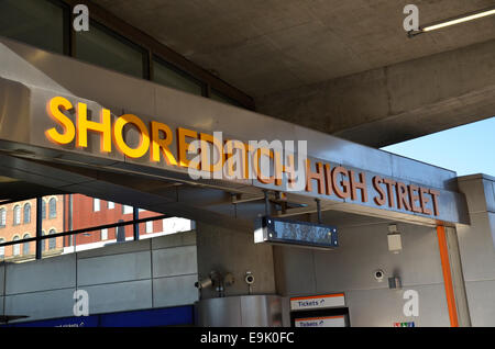 Shoreditch High Street Overground Station in east London Stock Photo