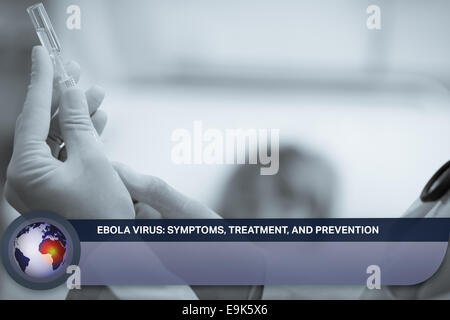 Ebola news flash with medical imagery Stock Photo