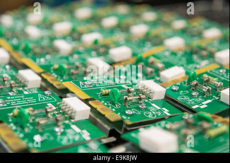 Close-up of circuit board in electronics industry Stock Photo