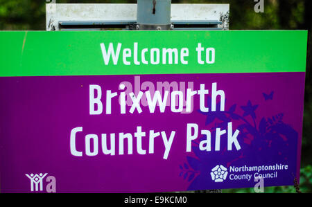 Brixworth Country Park sign Northamptonshire UK Stock Photo