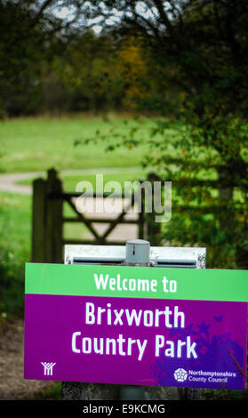 Brixworth Country Park sign Northamptonshire UK Stock Photo