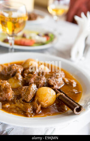 Beef stifado, a traditional Greek recipe Stock Photo