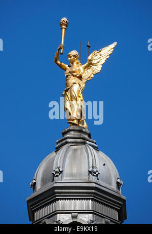 Zagreb golden statue of angel near king Tomislav square. Stock Photo