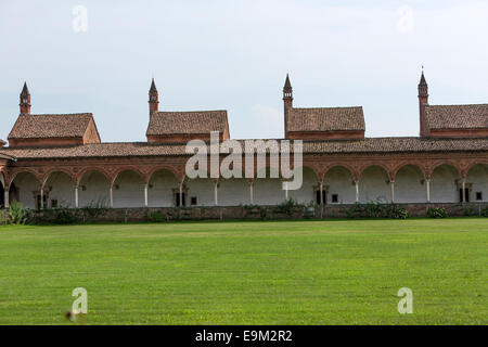 Certosa di Pavia monastery cell Grand Cloister Stock Photo