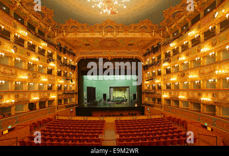 Interior of the La Fenice Theater, Venice, Italy Stock Photo