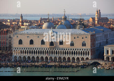 Doge's Palace in St. Mark's Square seen from Saint George's island, Venice, Italy Stock Photo