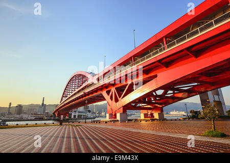 Port Island, Kobe, Japan skyline. Stock Photo